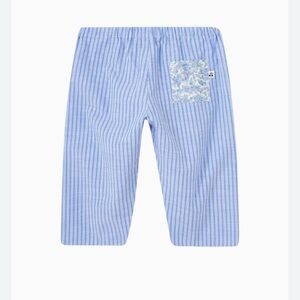 Bonpoint Blue Striped Pants with Floral Pocket